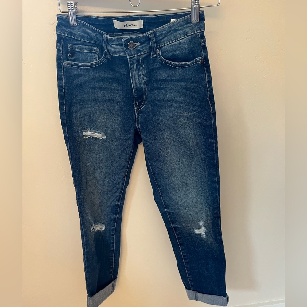 KanCan Medium Wash Distressed Ankle Jeans